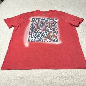 Atlanta Braves Ladies Sublimation Distressed Tee, EUC, Size 2X